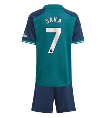 Arsenal Bukayo Saka #7 Koszulka Trzecich Dziecięca 2023-24 Krótki Rękaw (+ Krótkie spodenki)